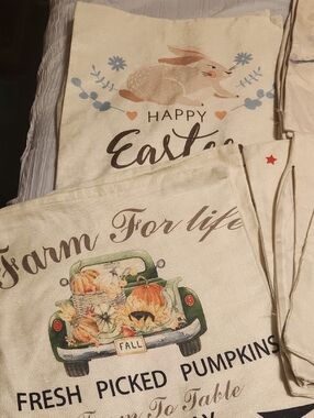 Six Sets Of Seasonal Decorative Pillow Covers.